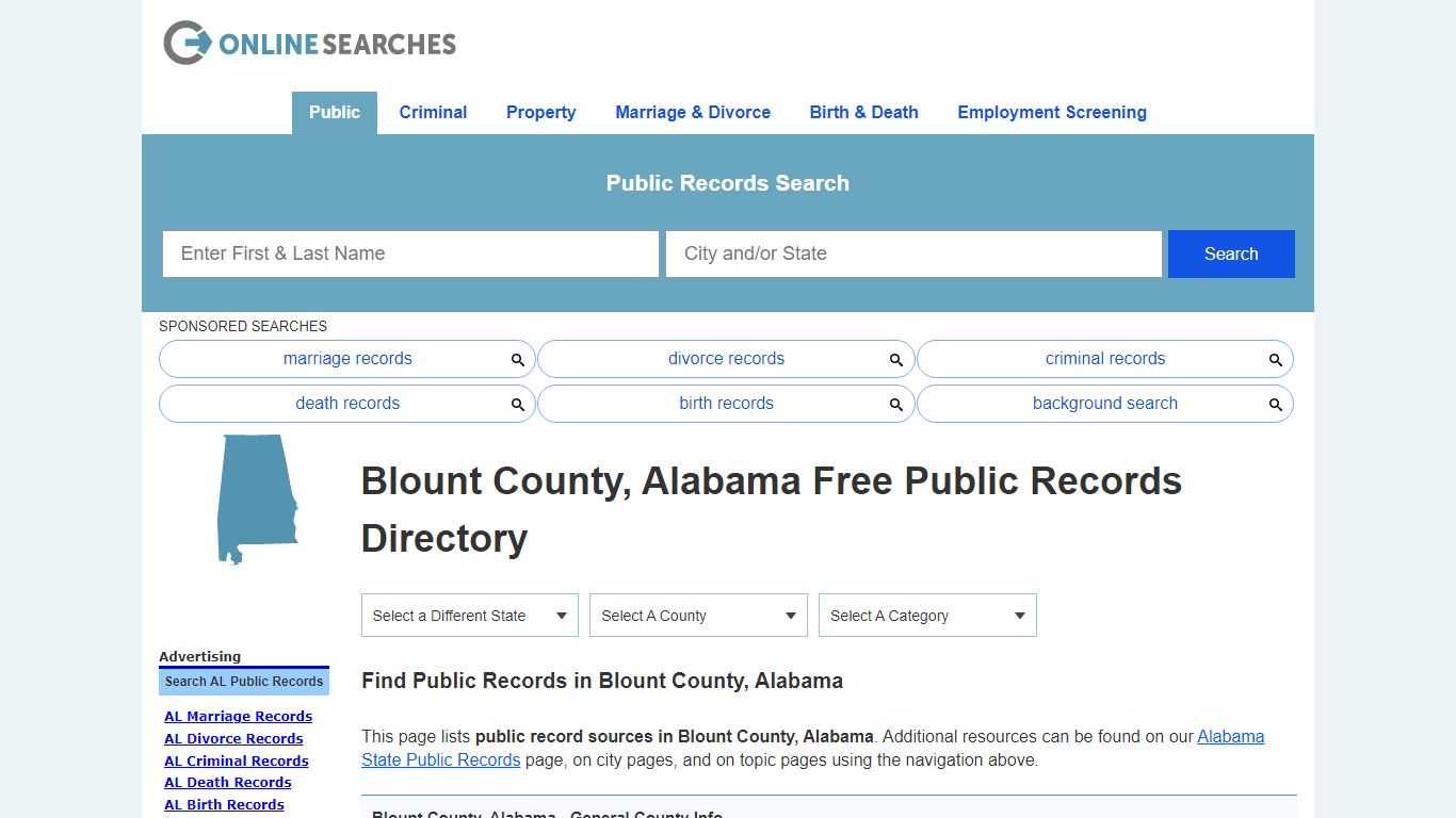 Blount County, Alabama Public Records Directory