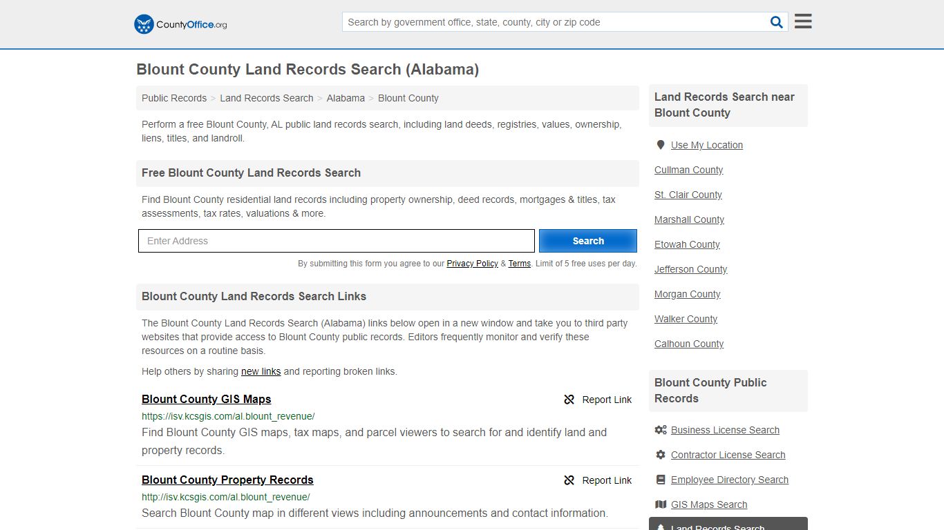 Land Records Search - Blount County, AL (Deeds, GIS Maps ...